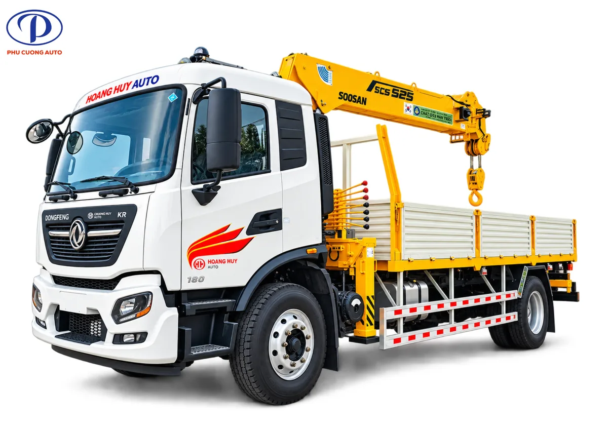 Xe Tải Dongfeng KR180 Gắn Cẩu SOOSAN 5.2 Tấn SCS525 (Tải Trọng 6.65 Tấn)