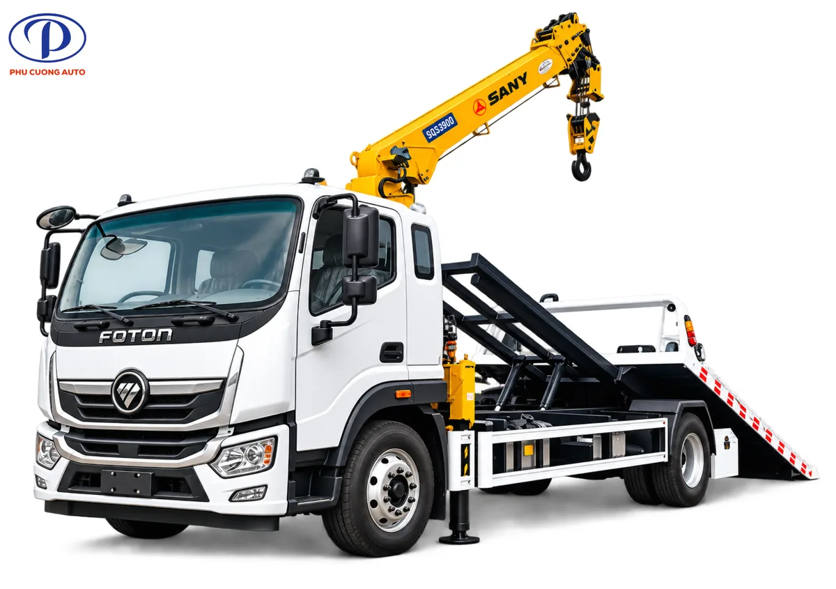 Xe Cứu Hộ Giao Thông Foton 3 Chức Năng (Cẩu 5 Tấn, Sàn Trượt, Càng Kéo)