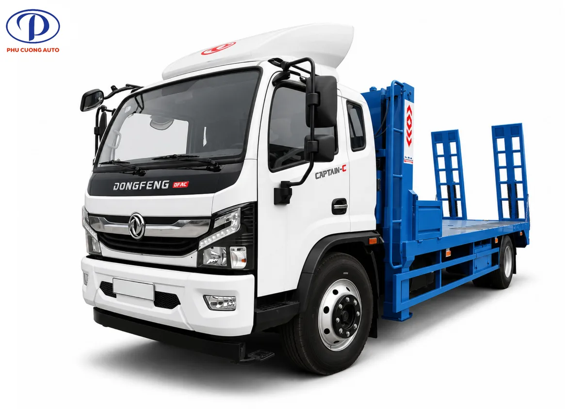 Xe Nâng Đầu Dongfeng Captain C Chở Xe & Máy Công Trình (Tải Trọng 8 Tấn)